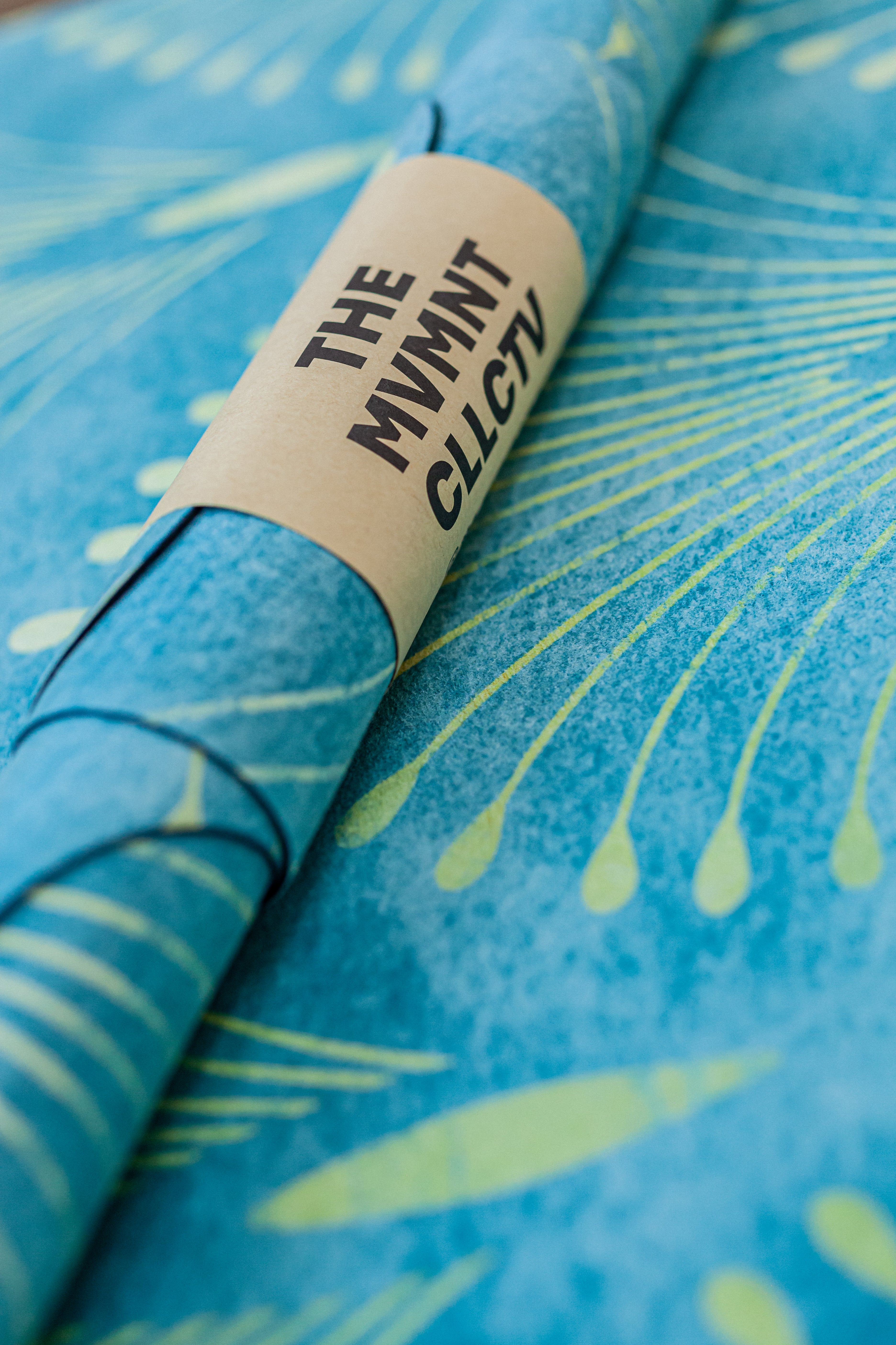 Reformer Pilates Matte für Reformer Pilates mit Muster in gruen und gold auf Reformer Pilates Geraet Detailansicht